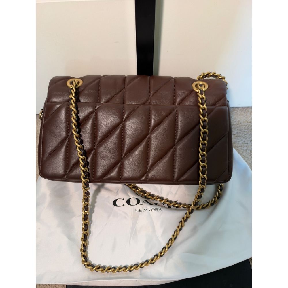 Coach Tabby Shoulder Bag 26 Quilted Brass/Maple Nappa Leather CP150 - Picture 4 of 10